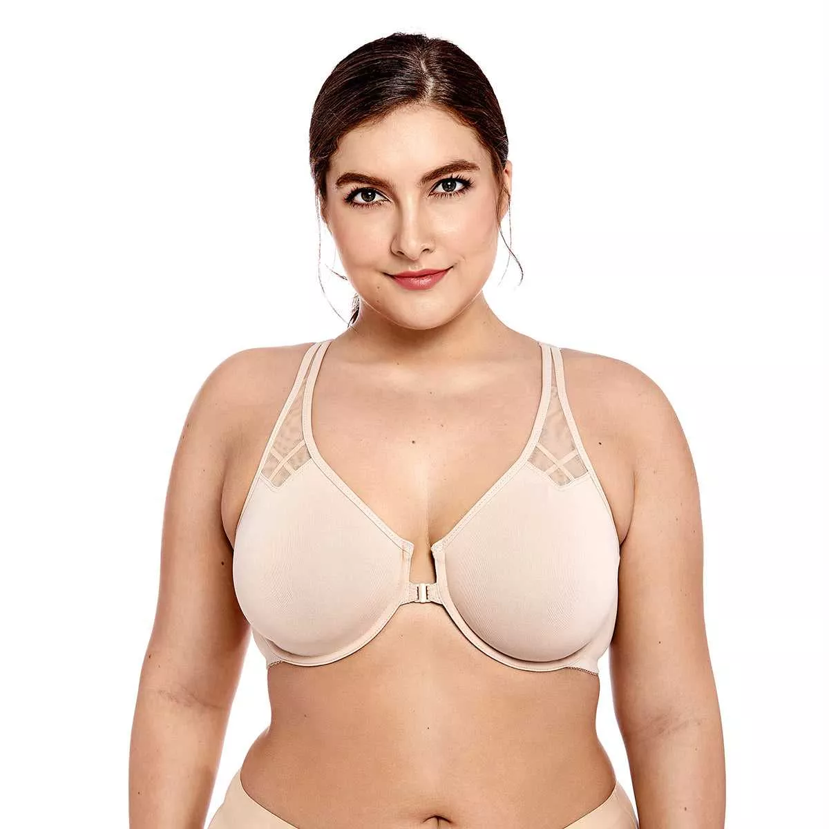 Front Closure Mesh Support Underwire Bra
