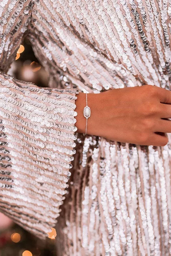 Kendra Scott Elaina Silver Single Slide Bracelet in Gray Illusion