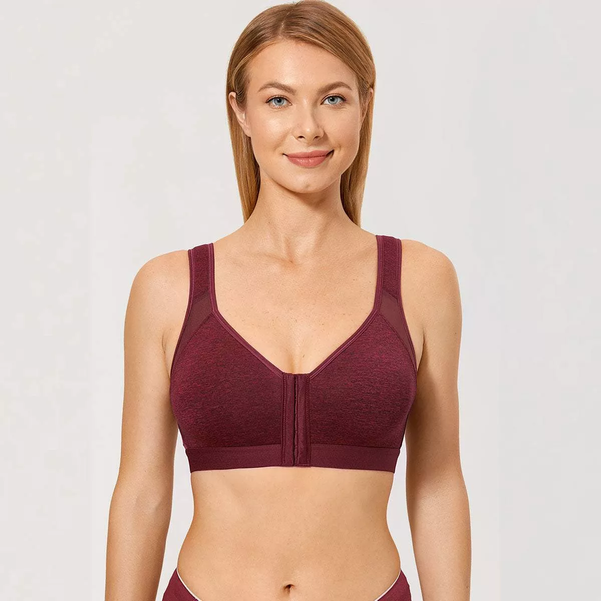 X-Back Posture Support Front Closure Wireless Full Coverage Bra